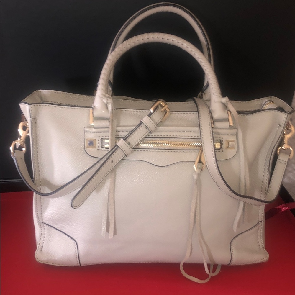 NWOT - Rebecca Minkoff Elegant Gray Satchel with Fringe - Never used - Picture 8 of 11